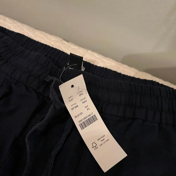 J Crew Navy Blue Linen Pants Womens Large NEW - Picture 2 of 6
